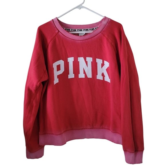 PINK Victoria's Secret Tops - Pink Victorias Secret Red Sweatshirt